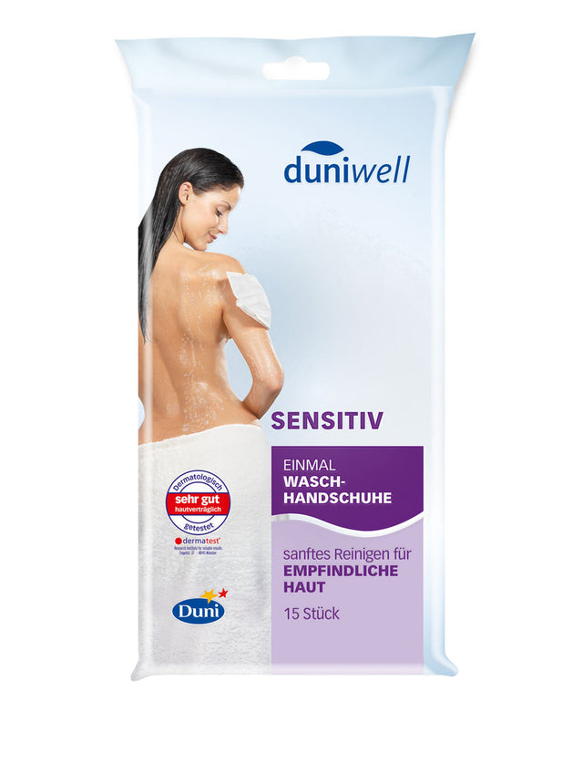 Duni Einmal Waschhandschuhe sensitiv 15 x 22 cm Weiß, 1 x 15 Stück
