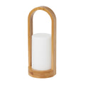Duni LED Candle Holder Easy Bamboo Light 240 x Ø 100 mm White