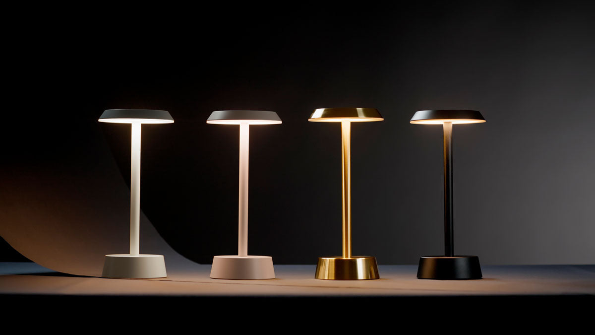 Duni LED Lampe kabellos Nour 26,3 x Ø 11,9 cm 14 Std. Taupe