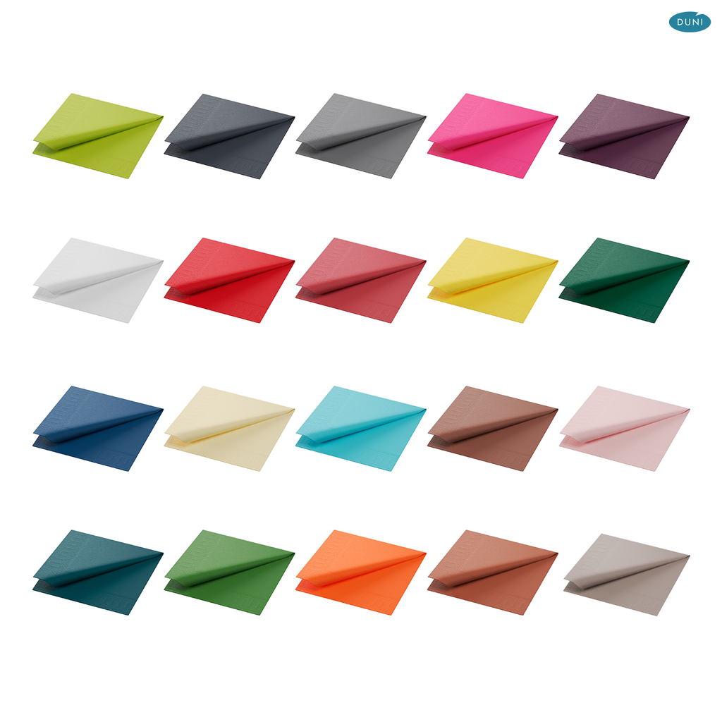 Duni Tissue Napkins 24x24 cm 33x33 cm 3-ply 1/4 Fold 250 Pieces