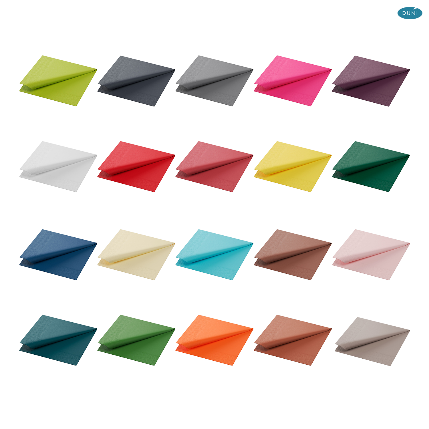 Duni Tissue Napkins 24x24 cm 33x33 cm 3-ply 1/4 Fold 250 Pieces