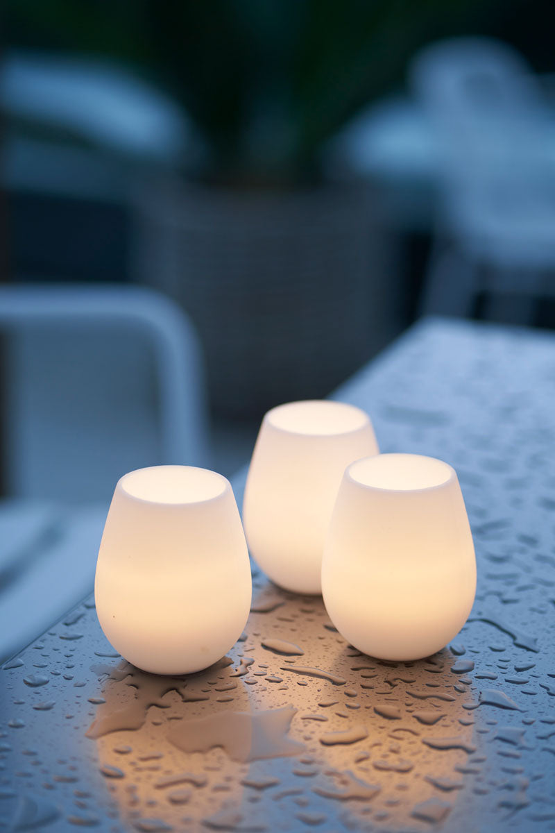 Duni LED-Kerzenhalter Tropical 10,3 x Ø 8,5 cm Weiß - 6 Stück